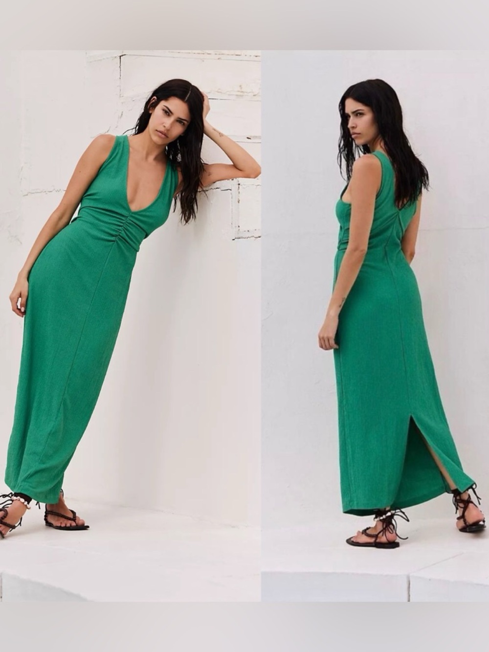 Free People Beach Midi Dress Green